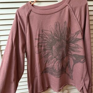 Maurices Mauve Sunflower Graphic Sweatshirt